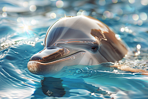 海豚大海生灵环保摄影图
