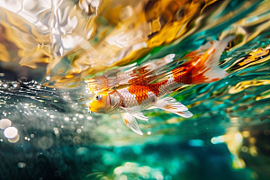 海洋鱼类清澈自然摄影图