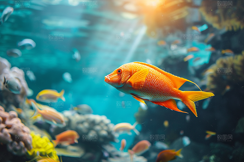 海洋鱼类大海海水摄影图