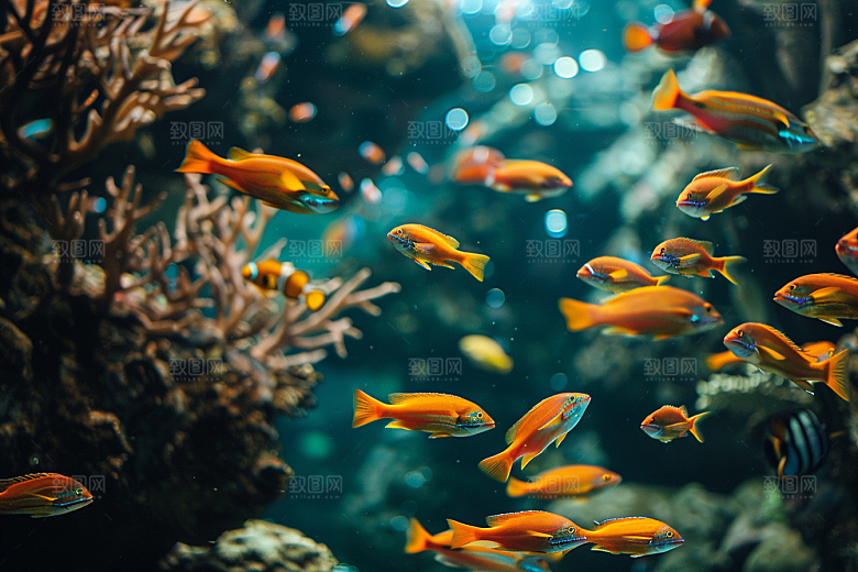 海洋鱼类热带鱼自然摄影图
