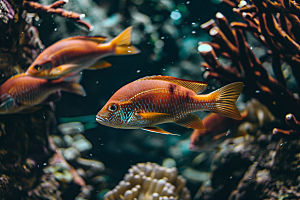 海洋鱼类海底世界热带鱼摄影图