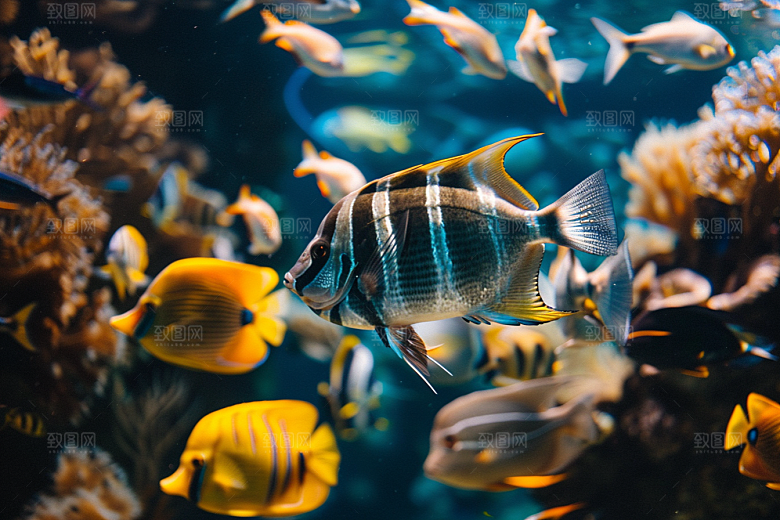 海洋鱼类彩色自然摄影图