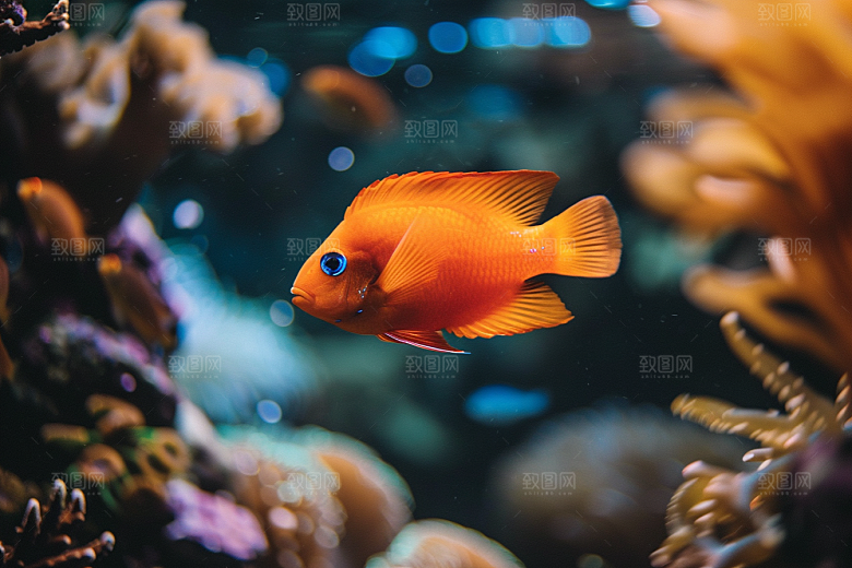 海洋鱼类自然缤纷摄影图