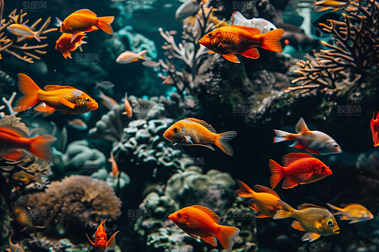 海洋鱼类自然海鱼摄影图