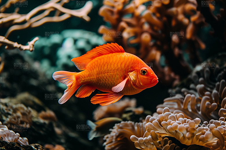 海洋鱼类浮潜彩色摄影图