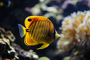 海洋鱼类珊瑚礁彩色摄影图