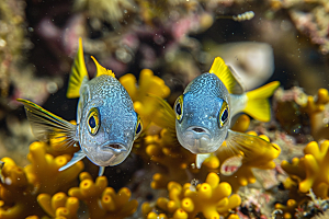 海洋鱼类珊瑚礁缤纷摄影图