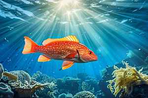 海洋鱼类高清浮潜摄影图