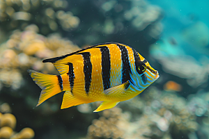 海洋鱼类环保珊瑚礁摄影图