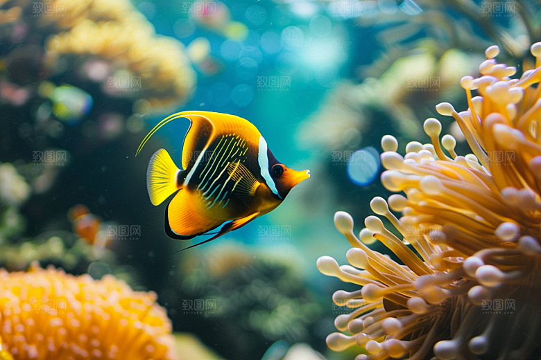 海洋鱼类浮潜热带鱼摄影图