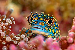 海洋鱼类珊瑚礁彩色摄影图