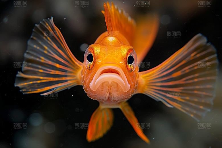海洋鱼类彩色鱼群摄影图