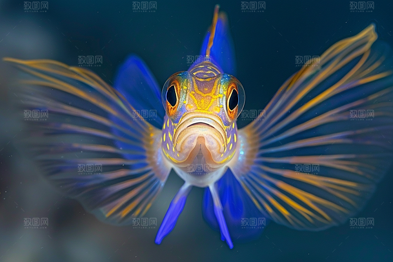 海洋鱼类自然海鱼摄影图