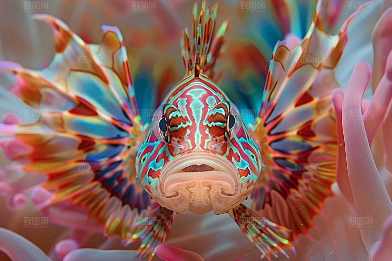 海洋鱼类珊瑚礁海水摄影图