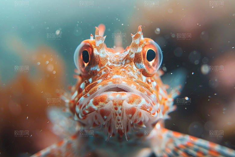 海洋鱼类环保浮潜摄影图