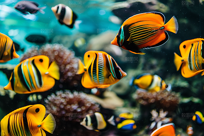 海洋鱼类海鱼浮潜摄影图