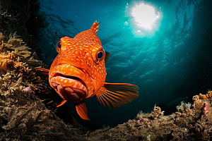 海洋鱼类浮潜珊瑚礁摄影图