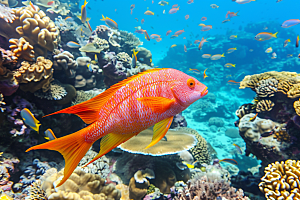 海洋鱼类缤纷自然摄影图