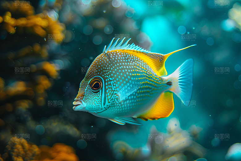 海洋鱼类大海彩色摄影图
