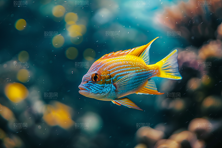 海洋鱼类自然海底世界摄影图