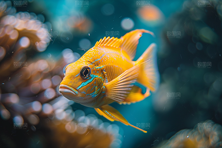 海洋鱼类彩色环保摄影图