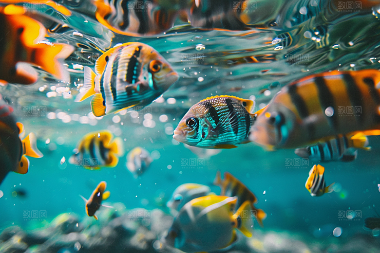 海洋鱼类海底世界缤纷摄影图