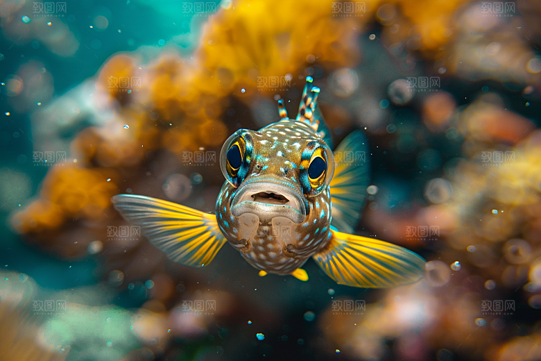 海洋鱼类珊瑚礁浮潜摄影图
