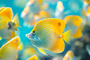 海洋鱼类珊瑚礁浮潜摄影图