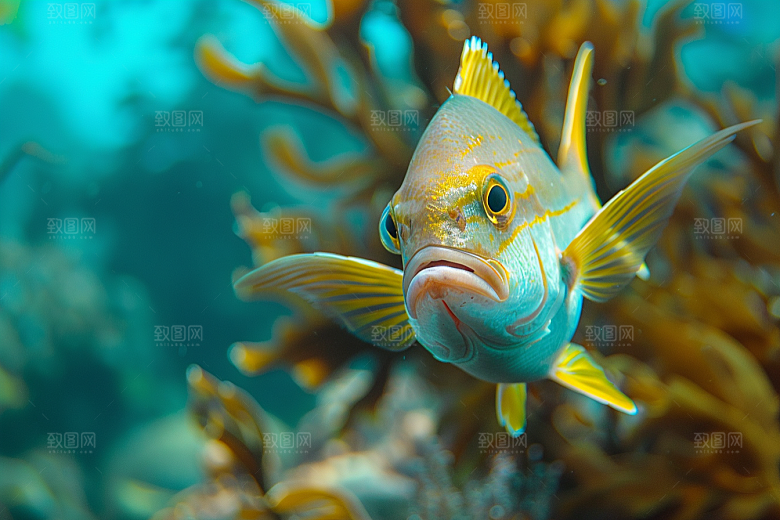 海洋鱼类彩色海鱼摄影图