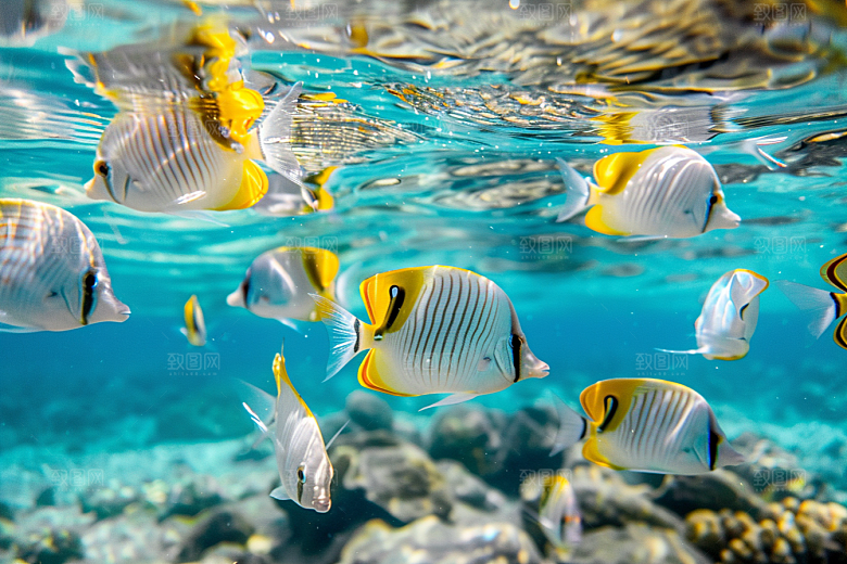海洋鱼类高清海水摄影图