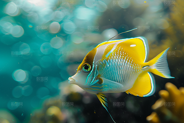 海洋鱼类缤纷海水摄影图