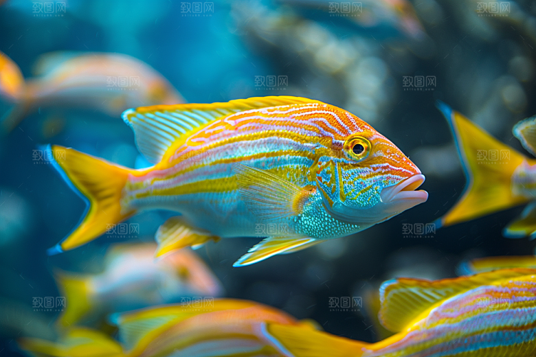 海洋鱼类自然珊瑚礁摄影图