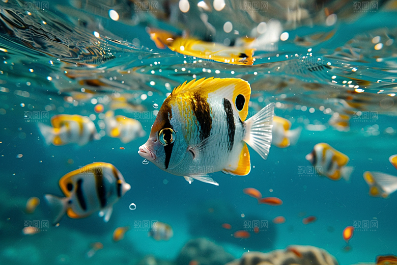 海洋鱼类热带鱼海水摄影图