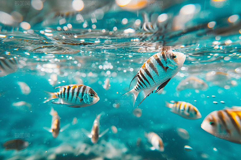 海洋鱼类珊瑚礁环保摄影图