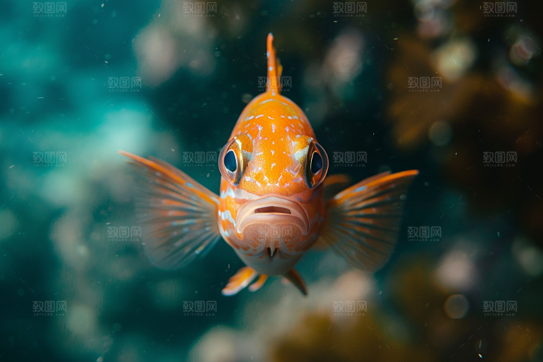 海洋鱼类鱼群彩色摄影图