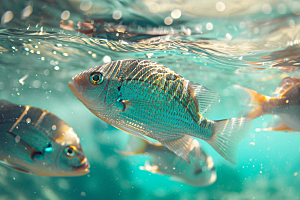 海洋鱼类海水彩色摄影图