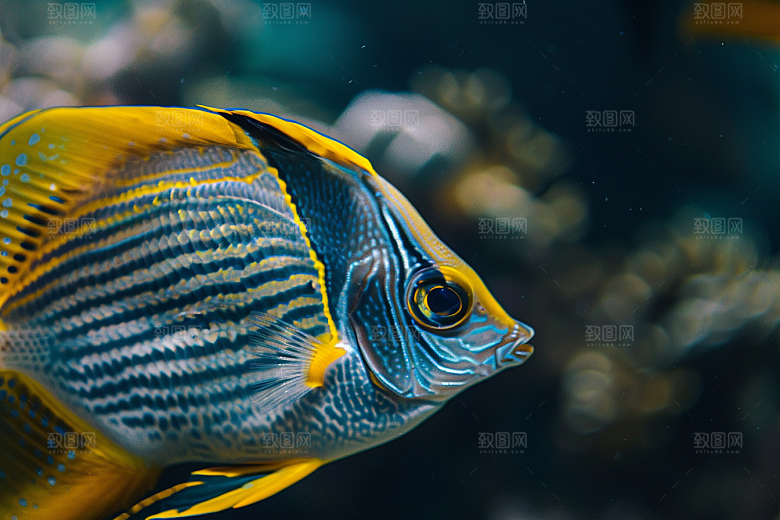 海洋鱼类自然彩色摄影图
