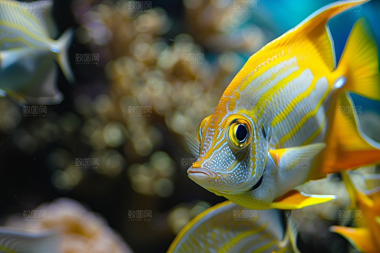 海洋鱼类海底世界海水摄影图