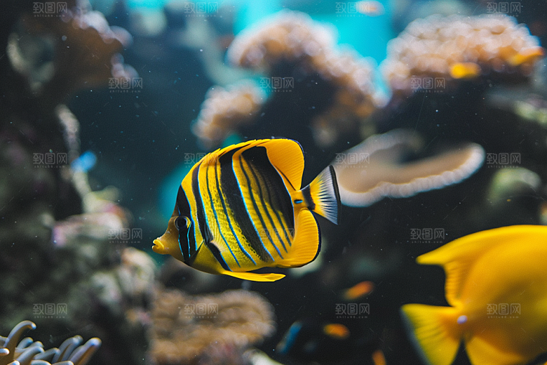海洋鱼类珊瑚礁海底世界摄影图