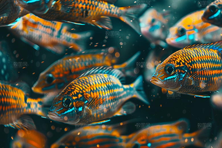 海洋鱼类海水缤纷摄影图