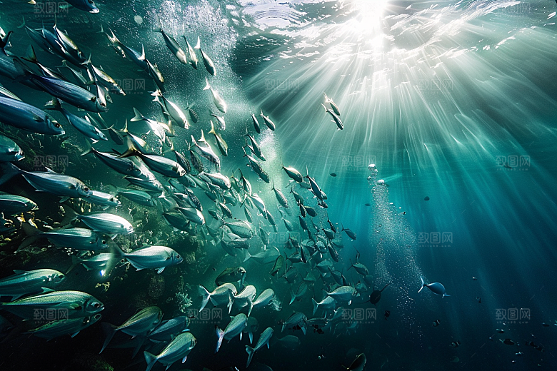 海洋鱼类海水环保摄影图