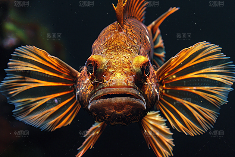 海洋鱼类环保浮潜摄影图