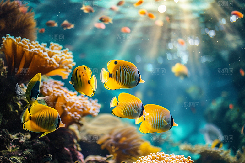 海洋鱼类高清海水摄影图