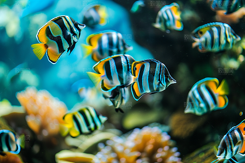 海洋鱼类大海珊瑚礁摄影图