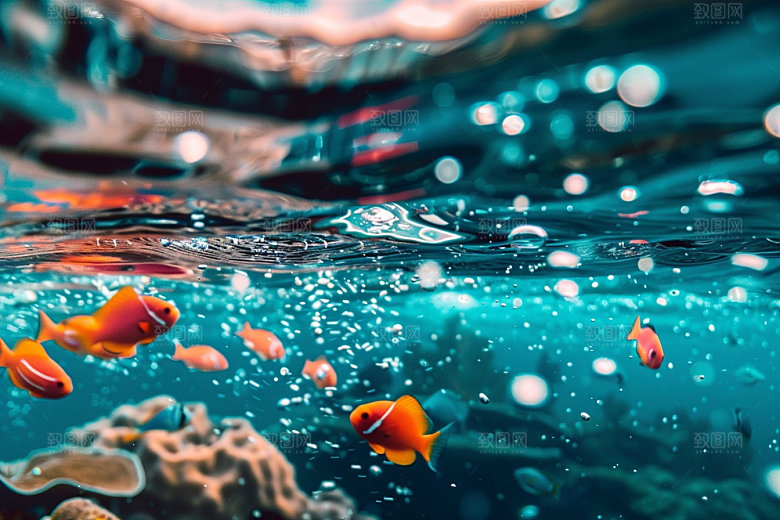海洋鱼类缤纷高清摄影图