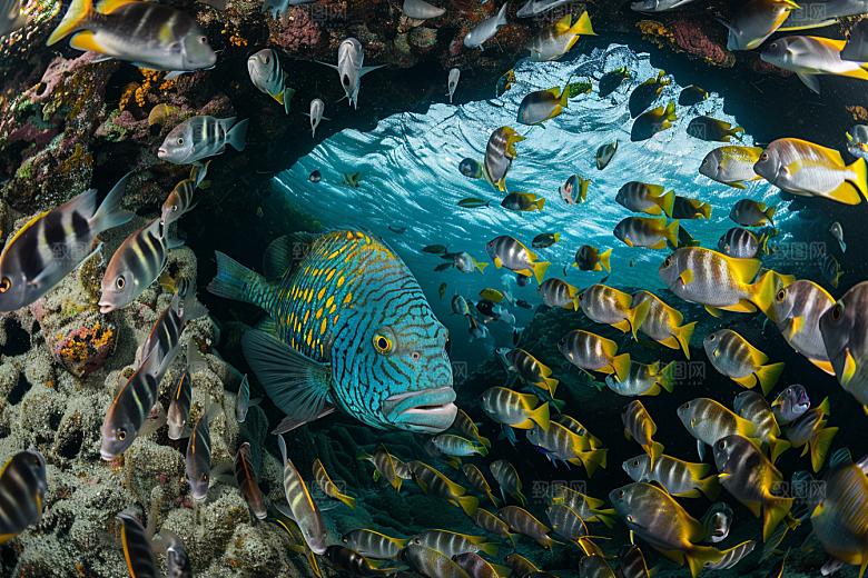 海洋鱼类海水缤纷摄影图