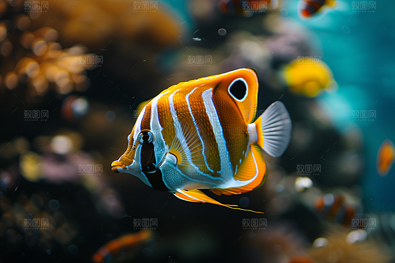 海洋鱼类热带鱼海水摄影图