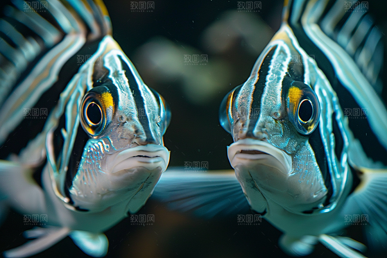 海洋鱼类彩色大海摄影图