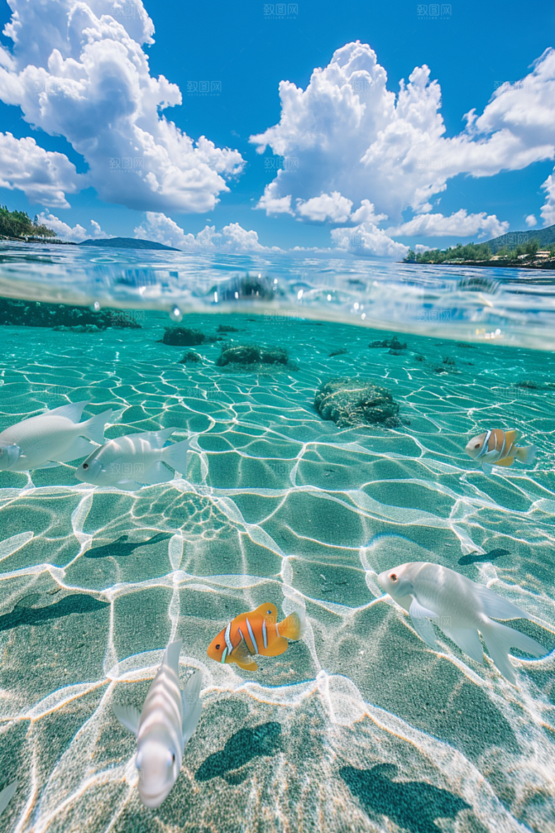 海洋鱼类鱼群海鱼摄影图