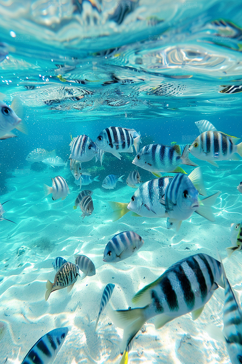 海洋鱼类海水热带鱼摄影图